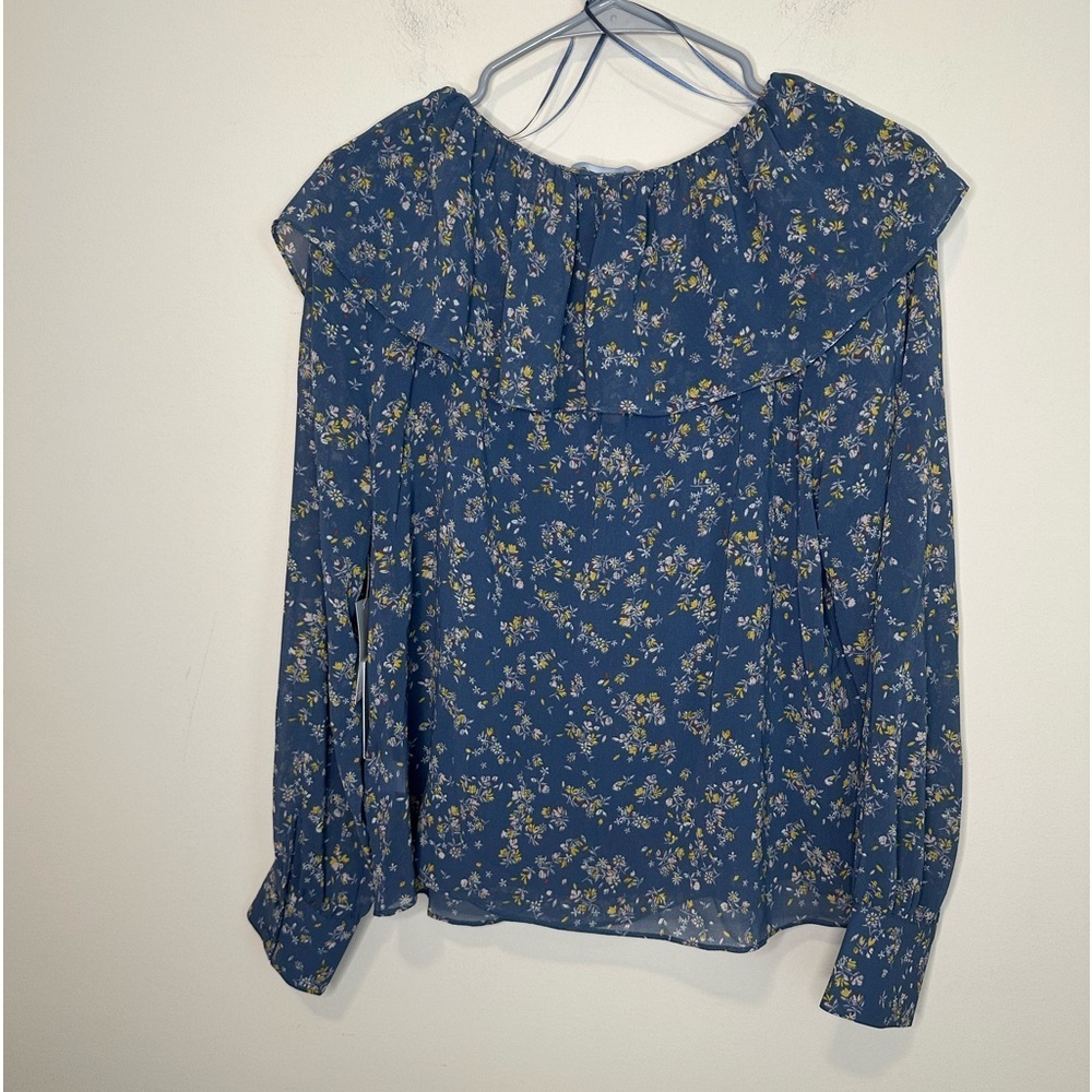 NWT 1. State•Nordstrom Floral Ruffle Collar Blouse Size Large - Picture 11 of 15